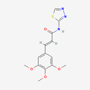 molecular formula C14H15N3O4S B2565048 (2E)-N-(1,3,4-thiadiazol-2-yl)-3-(3,4,5-trimethoxyphenyl)prop-2-enamide CAS No. 757217-45-1