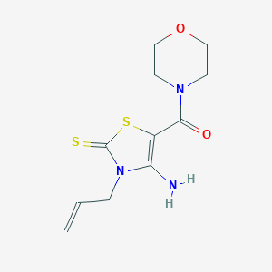 molecular formula C11H15N3O2S2 B256505 3-allyl-4-amino-5-(4-morpholinylcarbonyl)-1,3-thiazole-2(3H)-thione 