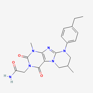 molecular formula C20H24N6O3 B2565052 2-[9-(4-乙基苯基)-1,7-二甲基-2,4-二氧代-7,8-二氢-6H-嘌呤[7,8-a]嘧啶-3-基]乙酰胺 CAS No. 845804-23-1