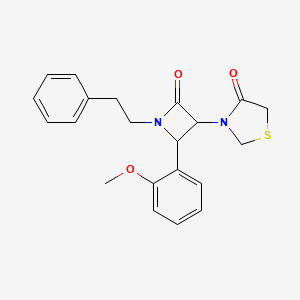 3-[2-(2-Methoxyphenyl)-4-oxo-1-(2-phenylethyl)azetidin-3-yl]-1,3-thiazolidin-4-one