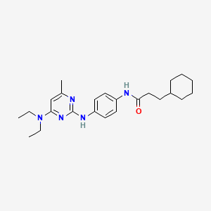 molecular formula C24H35N5O B2565057 3-cyclohexyl-N-(4-((4-(diethylamino)-6-methylpyrimidin-2-yl)amino)phenyl)propanamide CAS No. 923245-98-1