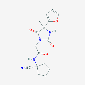 molecular formula C16H18N4O4 B2565059 N-(1-cyanocyclopentyl)-2-[4-(furan-2-yl)-4-methyl-2,5-dioxoimidazolidin-1-yl]acetamide CAS No. 1052577-76-0