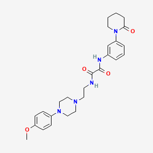 molecular formula C26H33N5O4 B2565060 N1-(2-(4-(4-methoxyphenyl)piperazin-1-yl)ethyl)-N2-(3-(2-oxopiperidin-1-yl)phenyl)oxalamide CAS No. 1324211-81-5