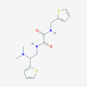 molecular formula C15H19N3O2S2 B2565065 N1-(2-(二甲氨基)-2-(噻吩-2-基)乙基)-N2-(噻吩-2-基甲基)草酰胺 CAS No. 941870-71-9