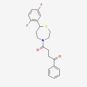 1-(7-(2,5-Difluorophenyl)-1,4-thiazepan-4-yl)-4-phenylbutane-1,4-dione