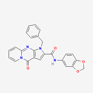N-(2H-1,3-benzodioxol-5-yl)-6-benzyl-2-oxo-1,6,8-triazatricyclo[7.4.0.0^{3,7}]trideca-3(7),4,8,10,12-pentaene-5-carboxamide