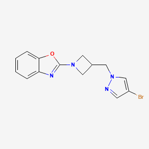 2-{3-[(4-bromo-1H-pyrazol-1-yl)methyl]azetidin-1-yl}-1,3-benzoxazole