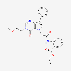 ethyl 2-({[3-(2-methoxyethyl)-4-oxo-7-phenyl-3,4-dihydro-5H-pyrrolo[3,2-d]pyrimidin-5-yl]acetyl}amino)benzoate
