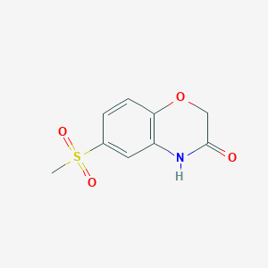 molecular formula C9H9NO4S B2565094 6-methanesulfonyl-3,4-dihydro-2H-1,4-benzoxazin-3-one CAS No. 459190-08-0