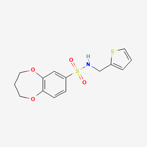 N-(thiophen-2-ylmethyl)-3,4-dihydro-2H-benzo[b][1,4]dioxepine-7-sulfonamide