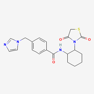 molecular formula C20H22N4O3S B2565107 4-((1H-imidazol-1-yl)methyl)-N-(2-(2,4-dioxothiazolidin-3-yl)cyclohexyl)benzamide CAS No. 1207029-75-1