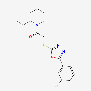 molecular formula C17H20ClN3O2S B2565115 2-((5-(3-Chlorophenyl)-1,3,4-oxadiazol-2-yl)thio)-1-(2-ethylpiperidin-1-yl)ethanone CAS No. 850937-53-0
