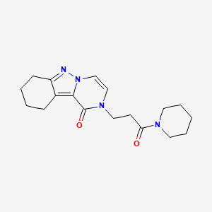 molecular formula C18H24N4O2 B2565116 2-(3-Oxo-3-piperidin-1-ylpropyl)-7,8,9,10-tetrahydropyrazino[1,2-b]indazol-1-one CAS No. 2415510-00-6