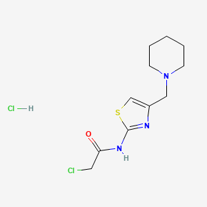 2-chloro-N-[4-(piperidin-1-ylmethyl)-1,3-thiazol-2-yl]acetamide hydrochloride