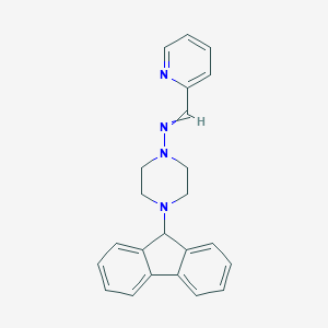 molecular formula C23H22N4 B256512 4-(9H-fluoren-9-yl)-N-(pyridin-2-ylmethylidene)piperazin-1-amine 