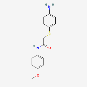 molecular formula C15H16N2O2S B2565132 2-[(4-Aminophenyl)thio]-N-(4-methoxyphenyl)acetamide CAS No. 763129-83-5
