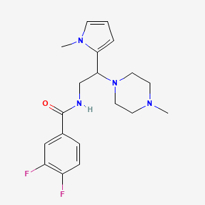 molecular formula C19H24F2N4O B2565134 3,4-difluoro-N-(2-(1-methyl-1H-pyrrol-2-yl)-2-(4-methylpiperazin-1-yl)ethyl)benzamide CAS No. 1049416-76-3