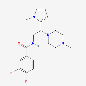 molecular formula C19H24F2N4O B2565134 3,4-二氟-N-(2-(1-甲基-1H-吡咯-2-基)-2-(4-甲基哌嗪-1-基)乙基)苯甲酰胺 CAS No. 1049416-76-3