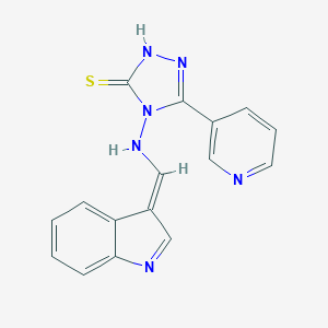 molecular formula C16H12N6S B256514 4-[[(E)-indol-3-ylidenemethyl]amino]-3-pyridin-3-yl-1H-1,2,4-triazole-5-thione 