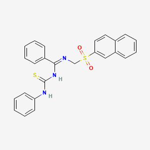 (Z)-N'-((naphthalen-2-ylsulfonyl)methyl)-N-(phenylcarbamothioyl)benzimidamide