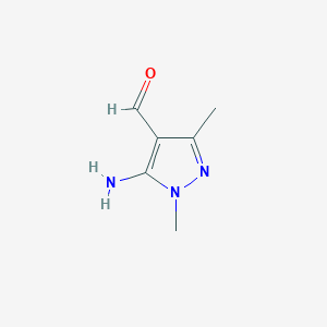 molecular formula C6H9N3O B2565144 5-Amino-1,3-dimethylpyrazole-4-carbaldehyde CAS No. 57411-70-8