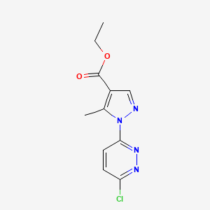 molecular formula C11H11ClN4O2 B2565156 ethyl 1-(6-chloropyridazin-3-yl)-5-methyl-1H-pyrazole-4-carboxylate CAS No. 303144-30-1