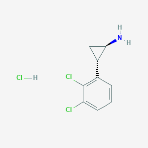 molecular formula C9H10Cl3N B2565167 trans-2-(2,3-Dichlorophenyl)cyclopropanamine hydrochloride CAS No. 1820581-14-3