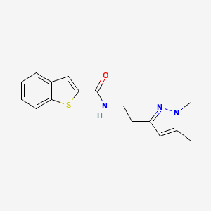 molecular formula C16H17N3OS B2565176 N-(2-(1,5-dimethyl-1H-pyrazol-3-yl)ethyl)benzo[b]thiophene-2-carboxamide CAS No. 2034236-48-9