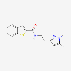 molecular formula C16H17N3OS B2565176 N-(2-(1,5-二甲基-1H-吡唑-3-基)乙基)苯并[b]噻吩-2-甲酰胺 CAS No. 2034236-48-9