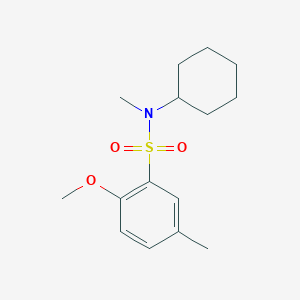molecular formula C15H23NO3S B256518 N-cyclohexyl-2-methoxy-N,5-dimethylbenzenesulfonamide 