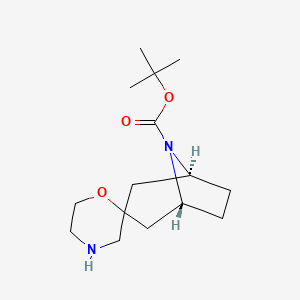 molecular formula C15H26N2O3 B2565182 叔丁基rac-(1R,3r,5S)-8H-螺[8-氮杂双环[3.2.1]辛烷-3,2'-[1,4]恶嗪烷]-8-羧酸酯 CAS No. 1820574-86-4