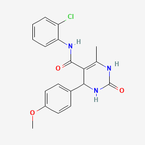 molecular formula C19H18ClN3O3 B2565188 N-(2-chlorophenyl)-4-(4-methoxyphenyl)-6-methyl-2-oxo-1,2,3,4-tetrahydropyrimidine-5-carboxamide CAS No. 421575-94-2
