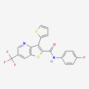 N-(4-fluorophenyl)-3-(2-thienyl)-6-(trifluoromethyl)thieno[3,2-b]pyridine-2-carboxamide