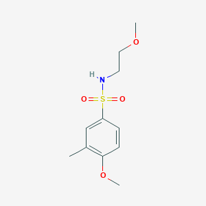 molecular formula C11H17NO4S B256520 4-methoxy-N-(2-methoxyethyl)-3-methylbenzenesulfonamide 
