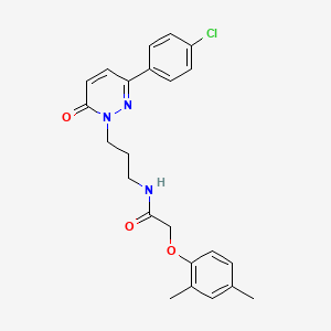 molecular formula C23H24ClN3O3 B2565200 N-(3-(3-(4-chlorophenyl)-6-oxopyridazin-1(6H)-yl)propyl)-2-(2,4-dimethylphenoxy)acetamide CAS No. 1058175-05-5