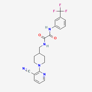 molecular formula C21H20F3N5O2 B2565202 N-{[1-(3-氰基吡啶-2-基)哌啶-4-基]甲基}-N'-[3-(三氟甲基)苯基]乙二酰胺 CAS No. 1797591-36-6