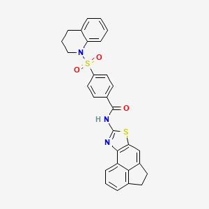 molecular formula C29H23N3O3S2 B2565209 N-(4,5-dihydroacenaphtho[5,4-d]thiazol-8-yl)-4-((3,4-dihydroquinolin-1(2H)-yl)sulfonyl)benzamide CAS No. 361172-85-2