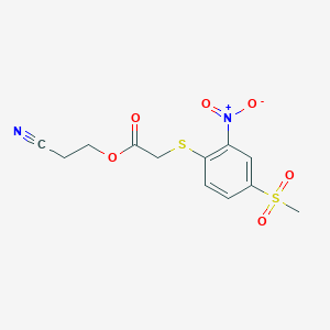 molecular formula C12H12N2O6S2 B256521 2-Cyanoethyl {[2-nitro-4-(methylsulfonyl)phenyl]sulfanyl}acetate 