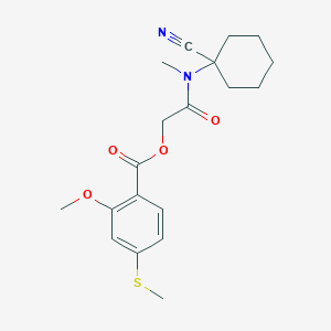 molecular formula C19H24N2O4S B2565210 [(1-Cyanocyclohexyl)(methyl)carbamoyl]methyl 2-methoxy-4-(methylsulfanyl)benzoate CAS No. 873941-13-0