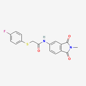 molecular formula C17H13FN2O3S B2565212 2-(4-氟苯基)硫代-N-(2-甲基-1,3-二氧代异吲哚-5-基)乙酰胺 CAS No. 896344-29-9