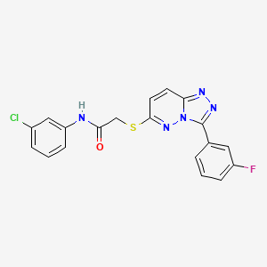 molecular formula C19H13ClFN5OS B2565216 N-(3-氯苯基)-2-((3-(3-氟苯基)-[1,2,4]三唑并[4,3-b]哒嗪-6-基)硫代)乙酰胺 CAS No. 852374-65-3