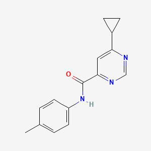 molecular formula C15H15N3O B2565224 6-Cyclopropyl-N-(4-methylphenyl)pyrimidine-4-carboxamide CAS No. 2415541-48-7