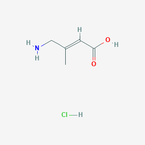 molecular formula C5H10ClNO2 B2565225 (E)-4-Amino-3-methylbut-2-enoic acid;hydrochloride CAS No. 130912-46-8