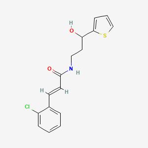 molecular formula C16H16ClNO2S B2565233 (E)-3-(2-氯苯基)-N-(3-羟基-3-(噻吩-2-基)丙基)丙烯酰胺 CAS No. 1421586-57-3