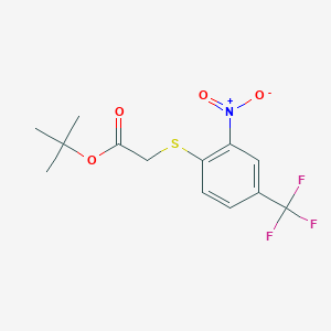 molecular formula C13H14F3NO4S B256524 Tert-butyl {[2-nitro-4-(trifluoromethyl)phenyl]sulfanyl}acetate 
