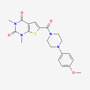 molecular formula C20H22N4O4S B2565242 6-(4-(4-methoxyphenyl)piperazine-1-carbonyl)-1,3-dimethylthieno[2,3-d]pyrimidine-2,4(1H,3H)-dione CAS No. 946335-63-3