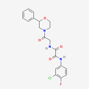 N1-(3-chloro-4-fluorophenyl)-N2-(2-oxo-2-(2-phenylmorpholino)ethyl)oxalamide