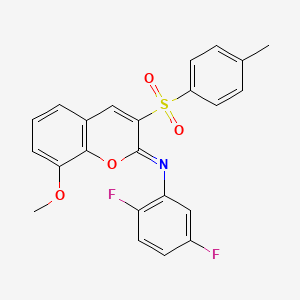 molecular formula C23H17F2NO4S B2565257 (Z)-2,5-difluoro-N-(8-methoxy-3-tosyl-2H-chromen-2-ylidene)aniline CAS No. 904454-11-1