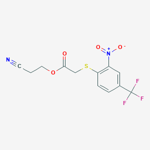 molecular formula C12H9F3N2O4S B256526 2-Cyanoethyl {[2-nitro-4-(trifluoromethyl)phenyl]sulfanyl}acetate 