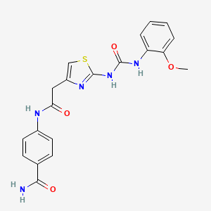 4-(2-(2-(3-(2-Methoxyphenyl)ureido)thiazol-4-yl)acetamido)benzamide